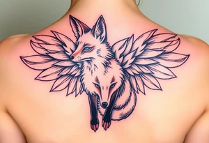 a fox with wings serious and scary tattoo idea