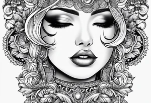 Elbow length lace glove tattoo idea