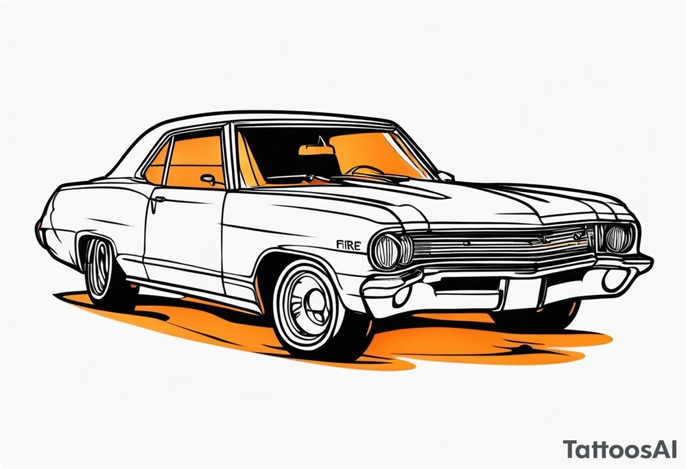 fire car tattoo idea