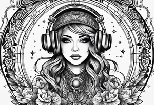 space, music tattoo idea