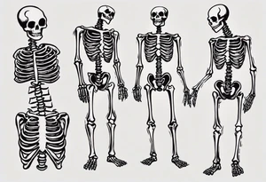 I need a ribcage tattoo of a skeleton.
The skeleton should wear a red/ black suit. tattoo idea