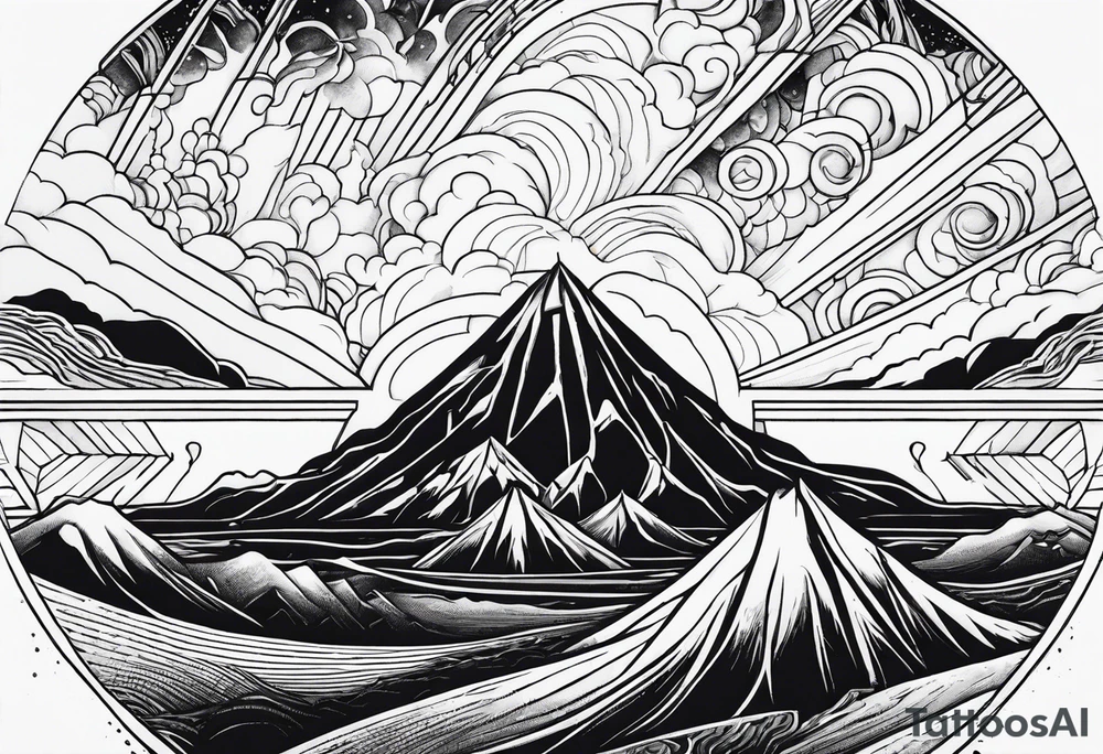 Volcan feu lave tattoo idea