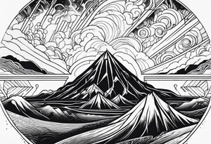 Volcan feu lave tattoo idea
