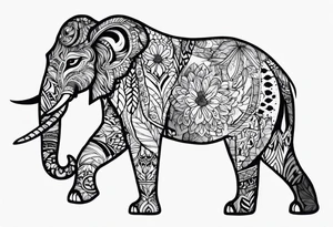 Jungel, olifant, tijger, beer, leeuw, cameleon tattoo idea