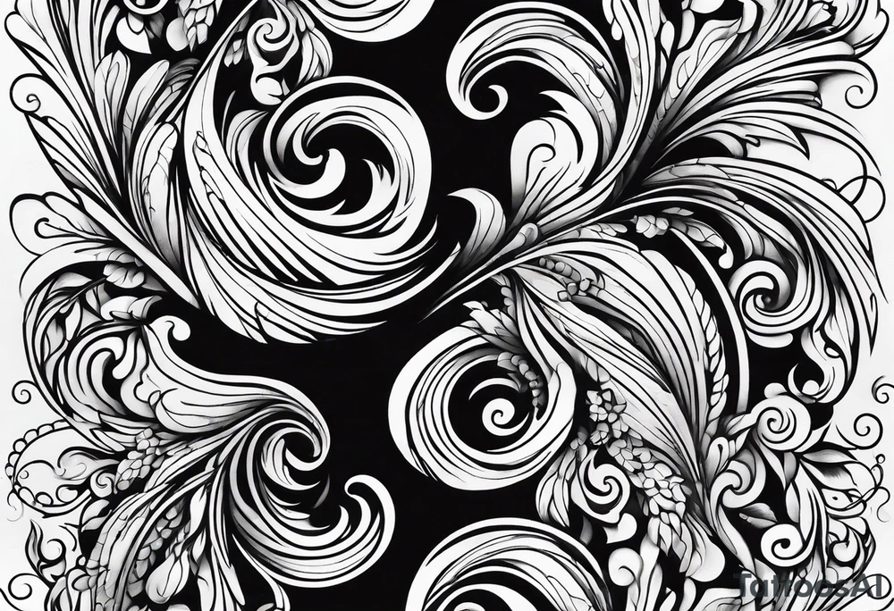 Swirls of black ink covering fingers and forearm tattoo idea