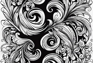 Swirls of black ink covering fingers and forearm tattoo idea