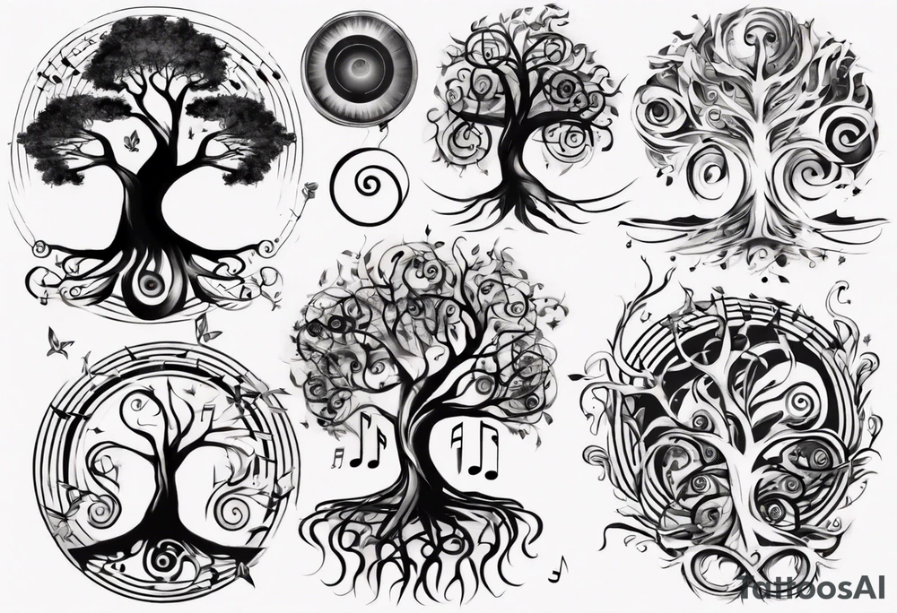 music tree tattoo idea