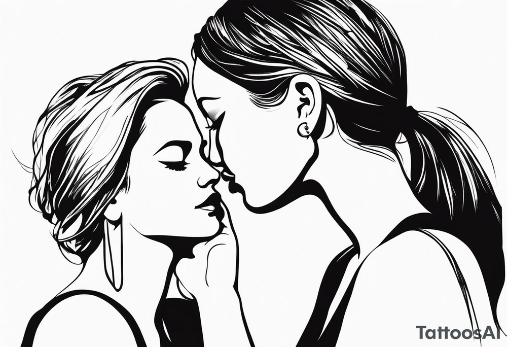 side profile of women holding hand on own throat throat tattoo idea