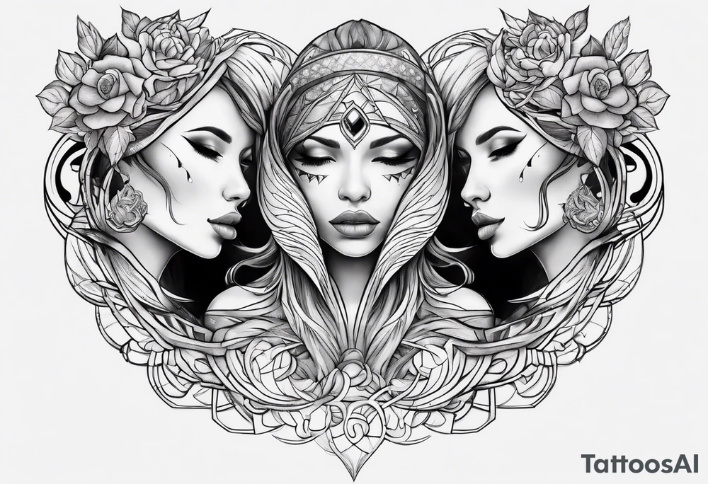 3 lost spirts floating in smoke hear no evil see no evil speak no evil feminine style tattoo idea
