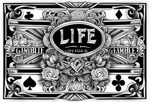 Life is a gamble arm sleeve tattoo idea