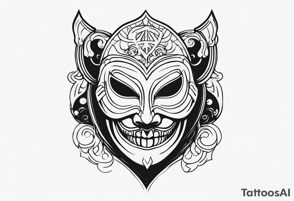 Vintage Halloween Mask tattoo idea