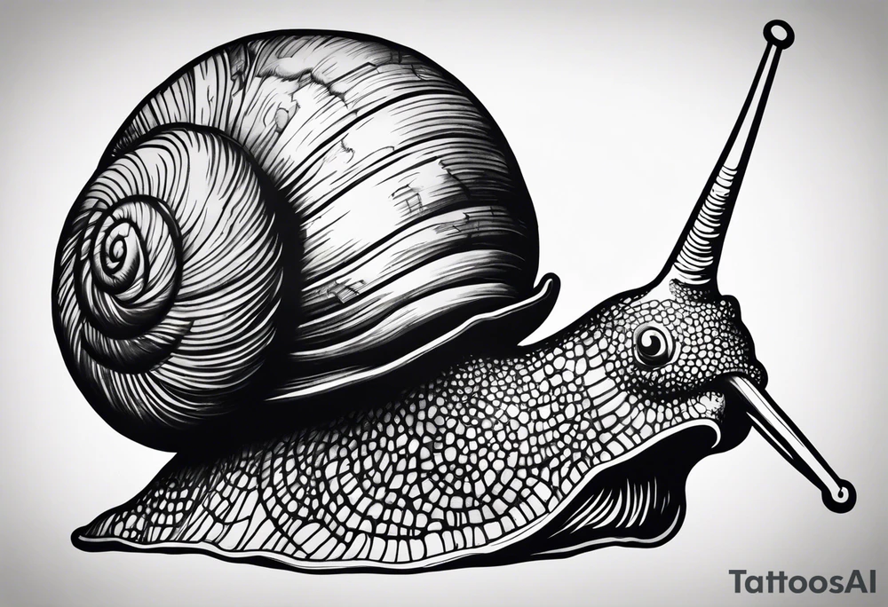 Snail with pirate hat tattoo idea