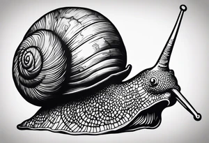 Snail with pirate hat tattoo idea
