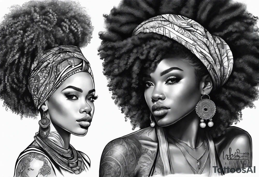 Afro art tattoo idea
