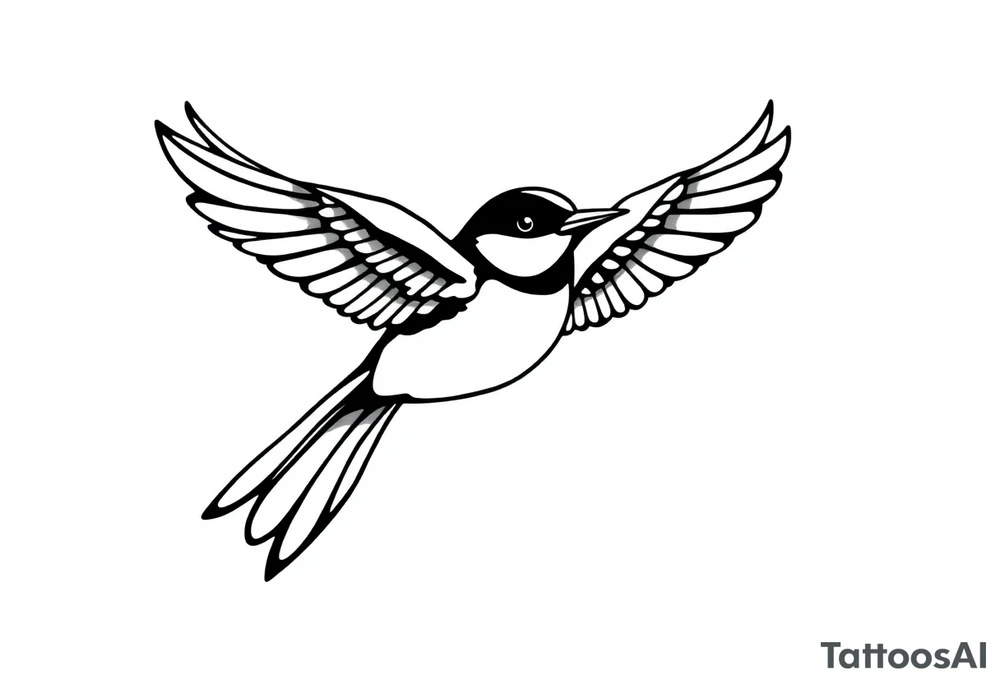 Male European Blackbird flying tattoo idea tattoo idea