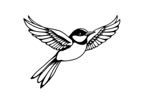 Male European Blackbird flying tattoo idea tattoo idea