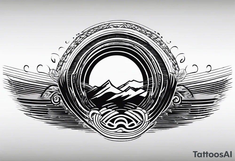 armband tattoo, horizontal with electromagnetic signal wave pattern tattoo idea