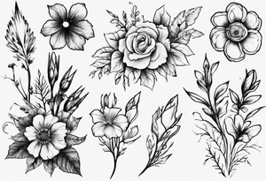 Flowers and Mountians tattoo idea