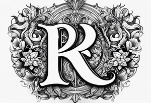 Fine Tatoo design with the letter R and L tattoo idea