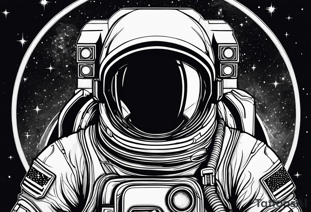 astronaut in space tattoo idea
