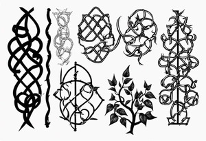 chain link fence with pointy ivy tattoo idea