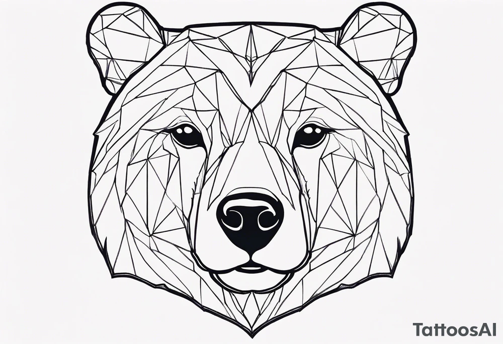 Bear face tattoo idea