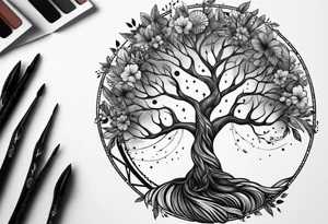 tattoo feather circle of life tree tattoo idea