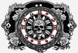 I want all methods of gambling games. The center piece to be death playing against a man. tattoo idea