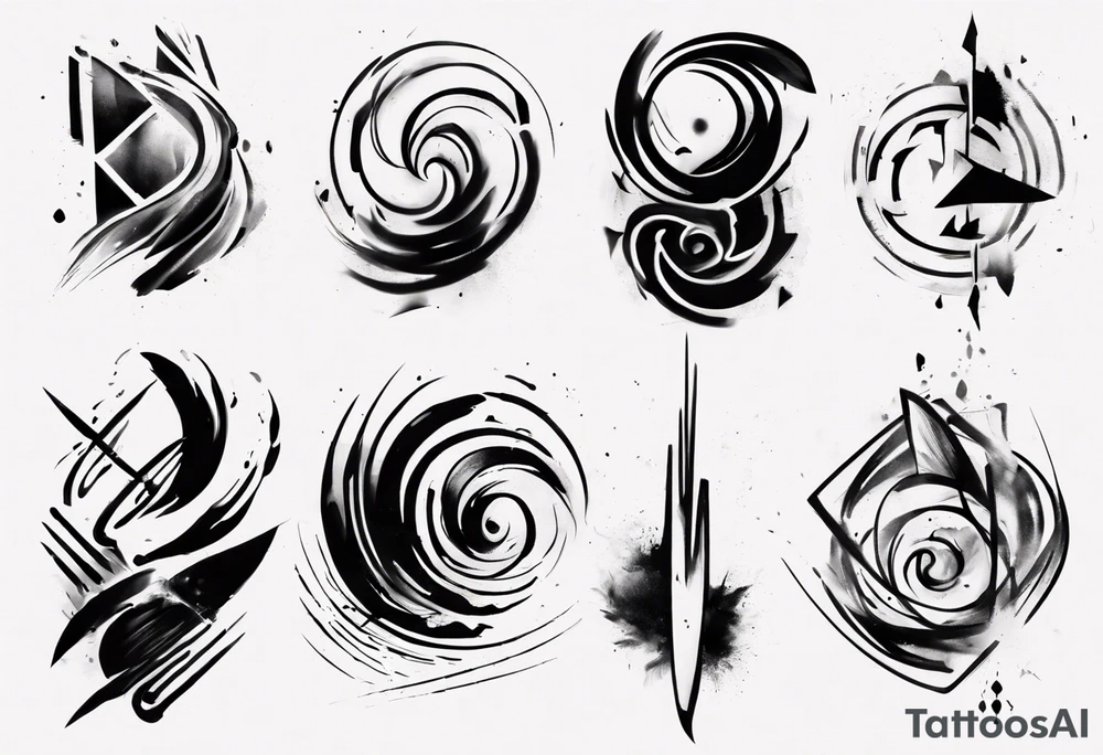Time abstract Brush stroke tattoo idea