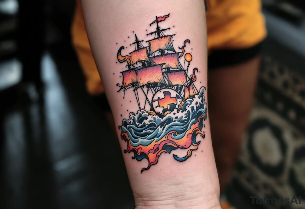 „V nouzi Poznas Pritele.“ — Stormy seas, one tattooed with the quote in navy ink across the wrist. tattoo idea