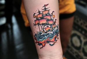 „V nouzi Poznas Pritele.“ — Stormy seas, one tattooed with the quote in navy ink across the wrist. tattoo idea