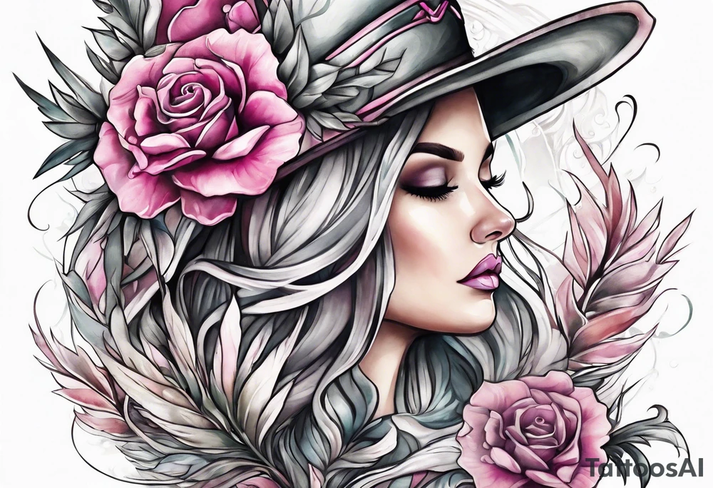 Sagebrush breast cancer ribbon tattoo idea