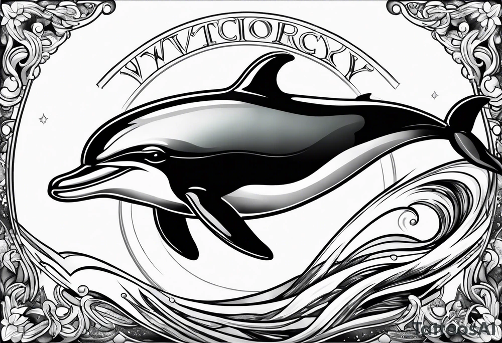 dolphin representing victory tattoo idea