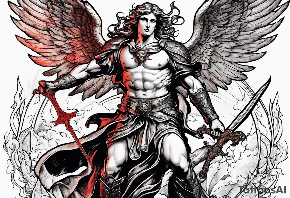 Michael the Archangel killing Satan tattoo idea