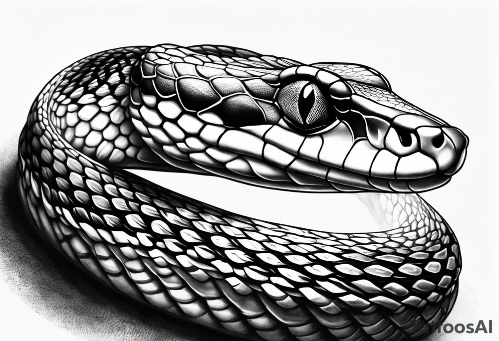 Elegant and wise snake (python), with no agressive tattoo idea