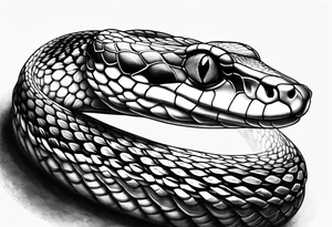 Elegant and wise snake (python), with no agressive tattoo idea