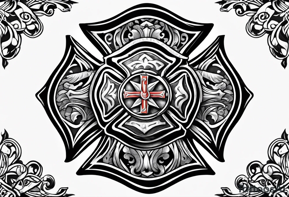 Firefighter Maltese cross tattoo idea