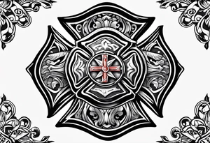Firefighter Maltese cross tattoo idea