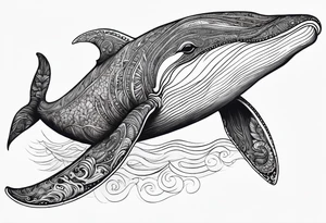 Hawaiian whale school tattoo idea