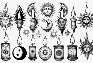Sun. Moon. Candle. tattoo idea