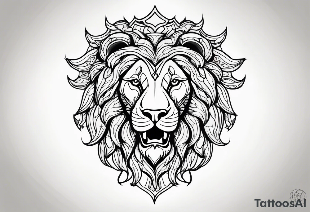heraldic lion tattoo idea