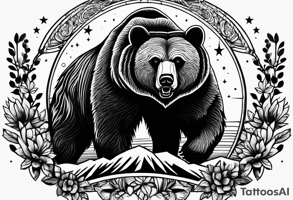 Grizzly bear line tattoo idea