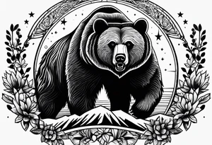 Grizzly bear line tattoo idea