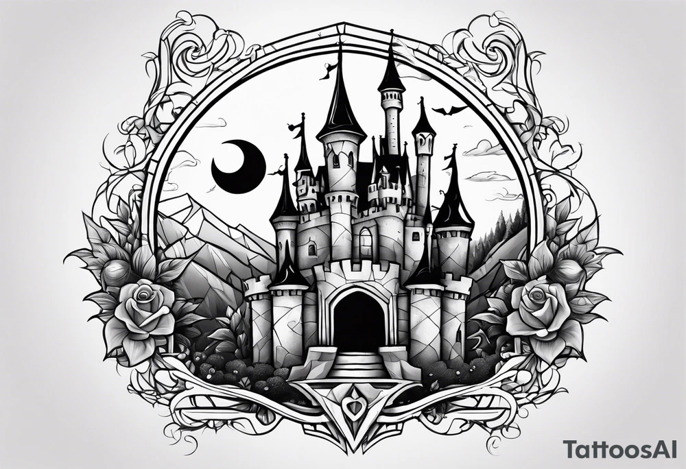 jack skellington and his castle tattoo idea