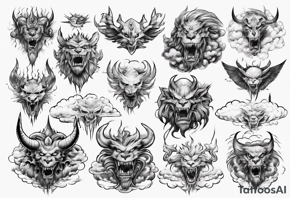 clouds beast challenge tattoo idea