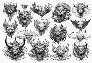 clouds beast challenge tattoo idea