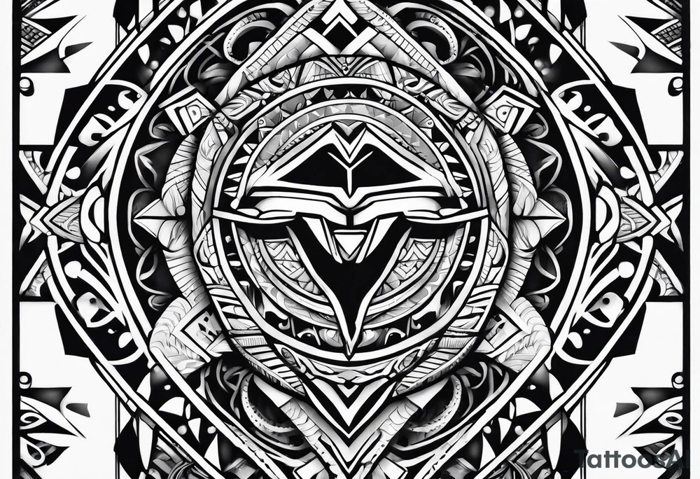 arm sleeve Polynesian tattoo idea