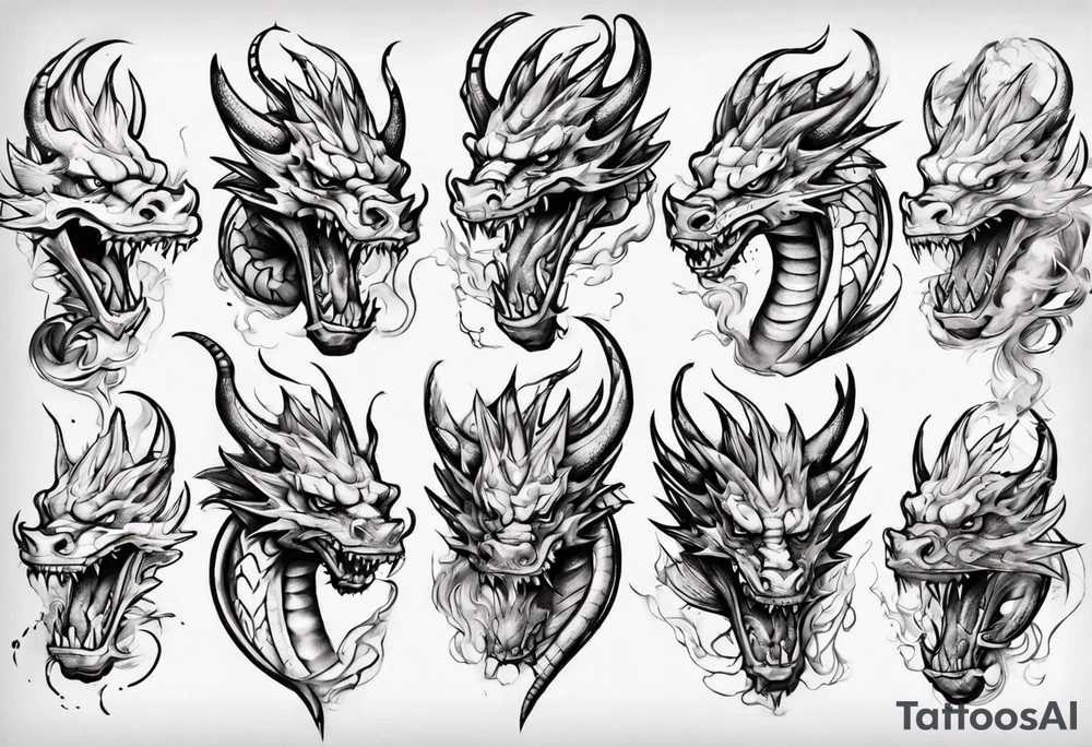 Dragón smoking tattoo idea