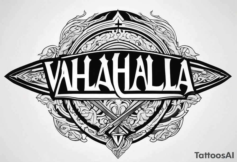 Valhalla steps sword tattoo idea