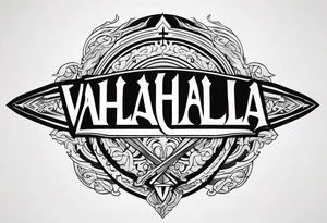 Valhalla  steps sword tattoo idea